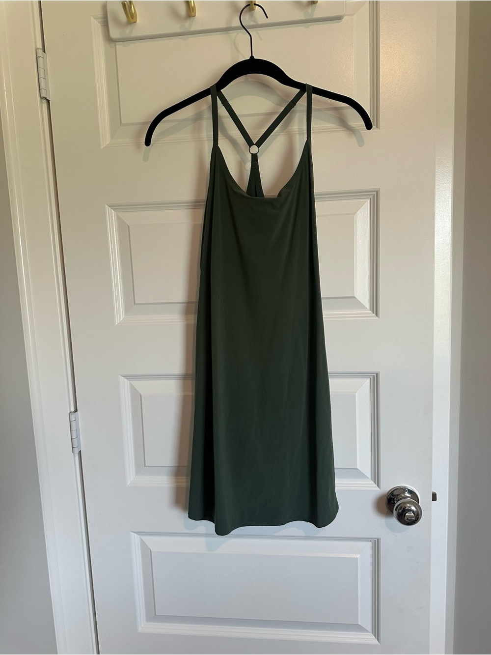 Outdoor Voices Olive Green Strappy Mini Dress